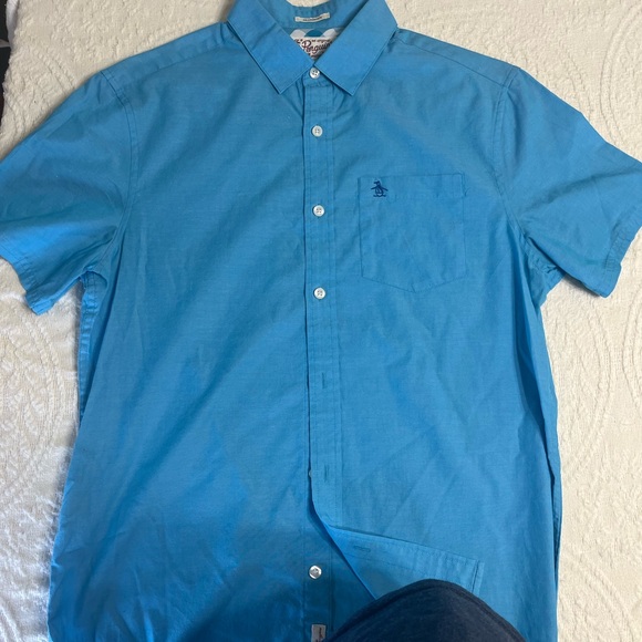 Original Penguin by Munsingwear Blue Casual Button Down Shirt - Picture 1 of 7